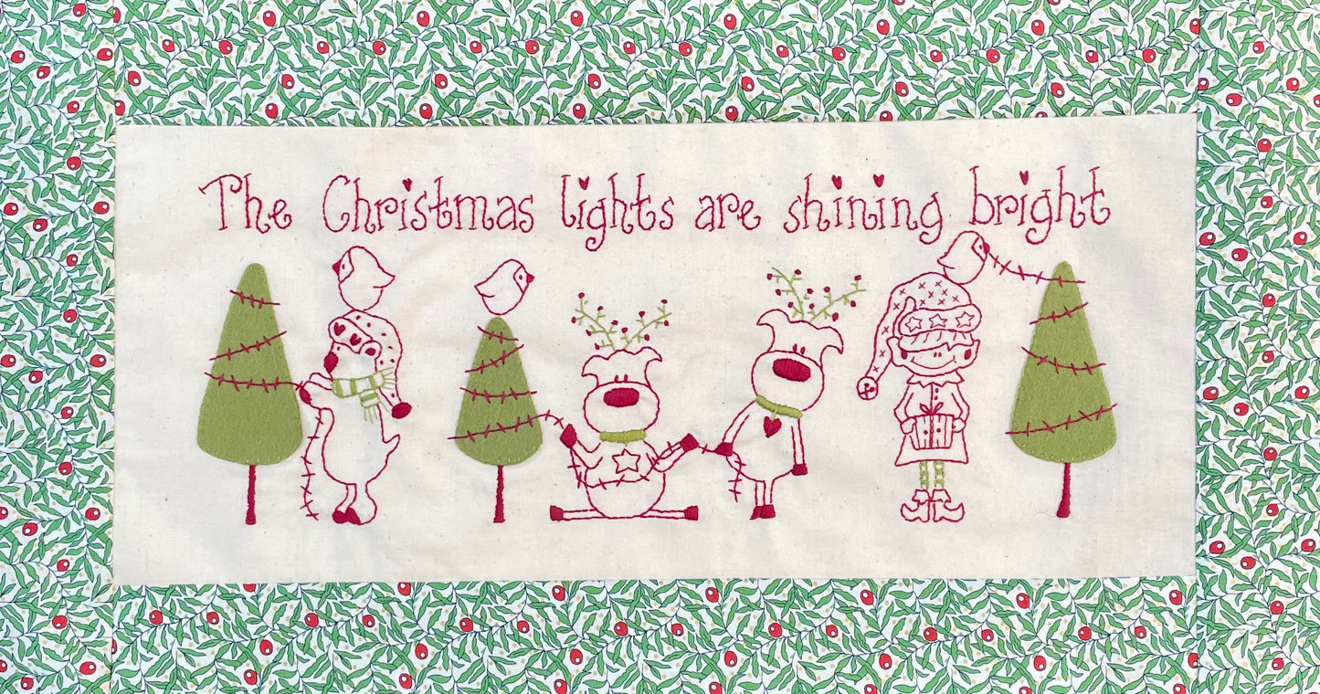 The Christmas lights are shining bright pattern