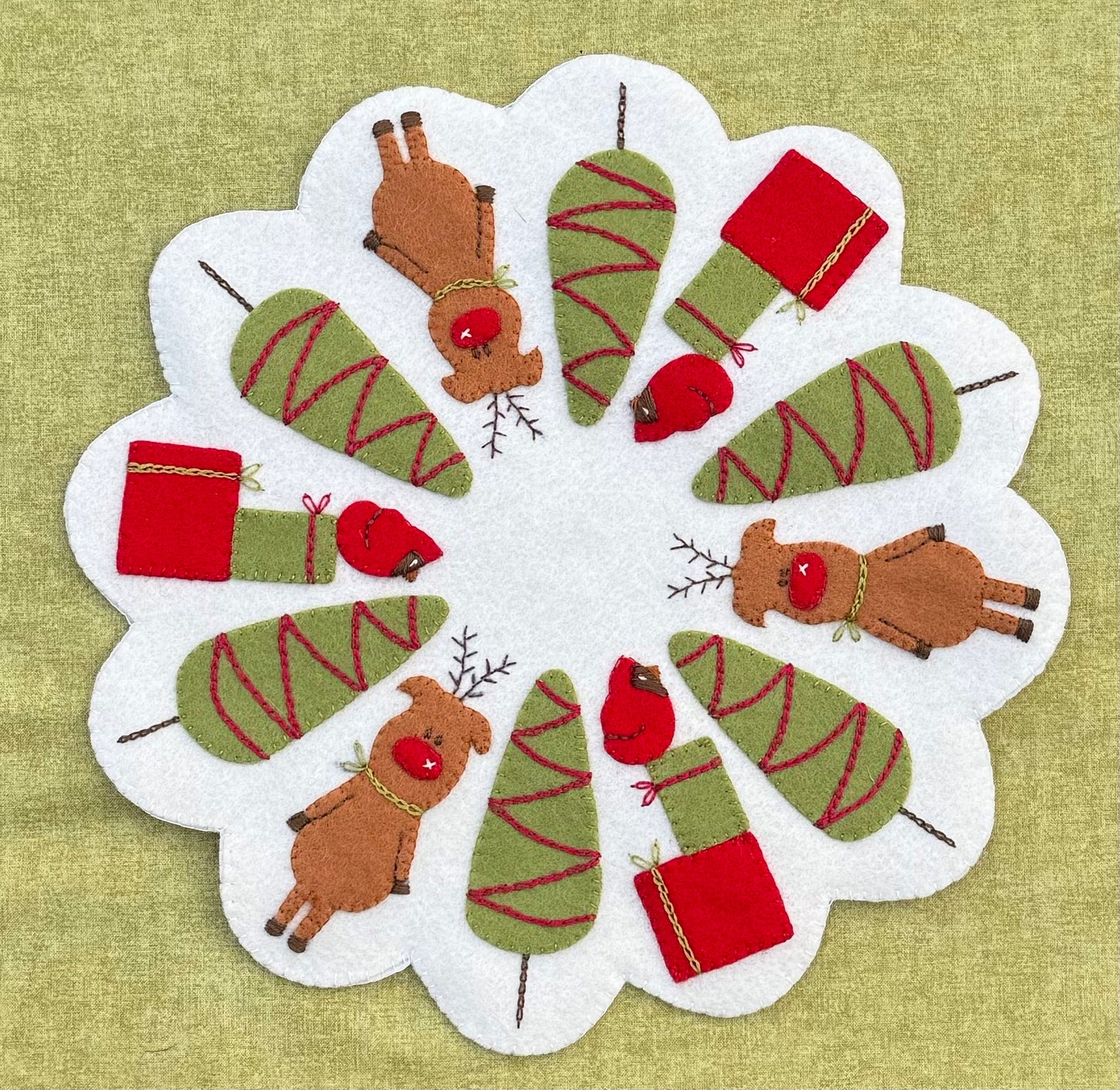 Rudolph’s Candle Mat pattern and kit