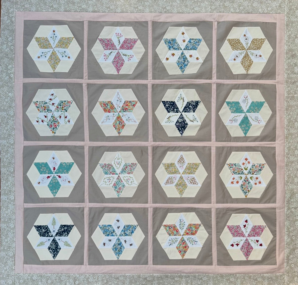 Star Flowers pattern and paper templates