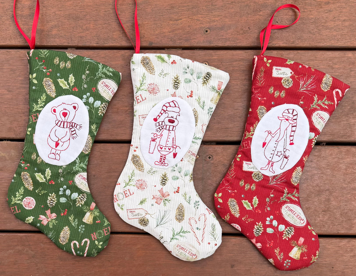 Ted, Nick and Rudi Stockings pattern and kit