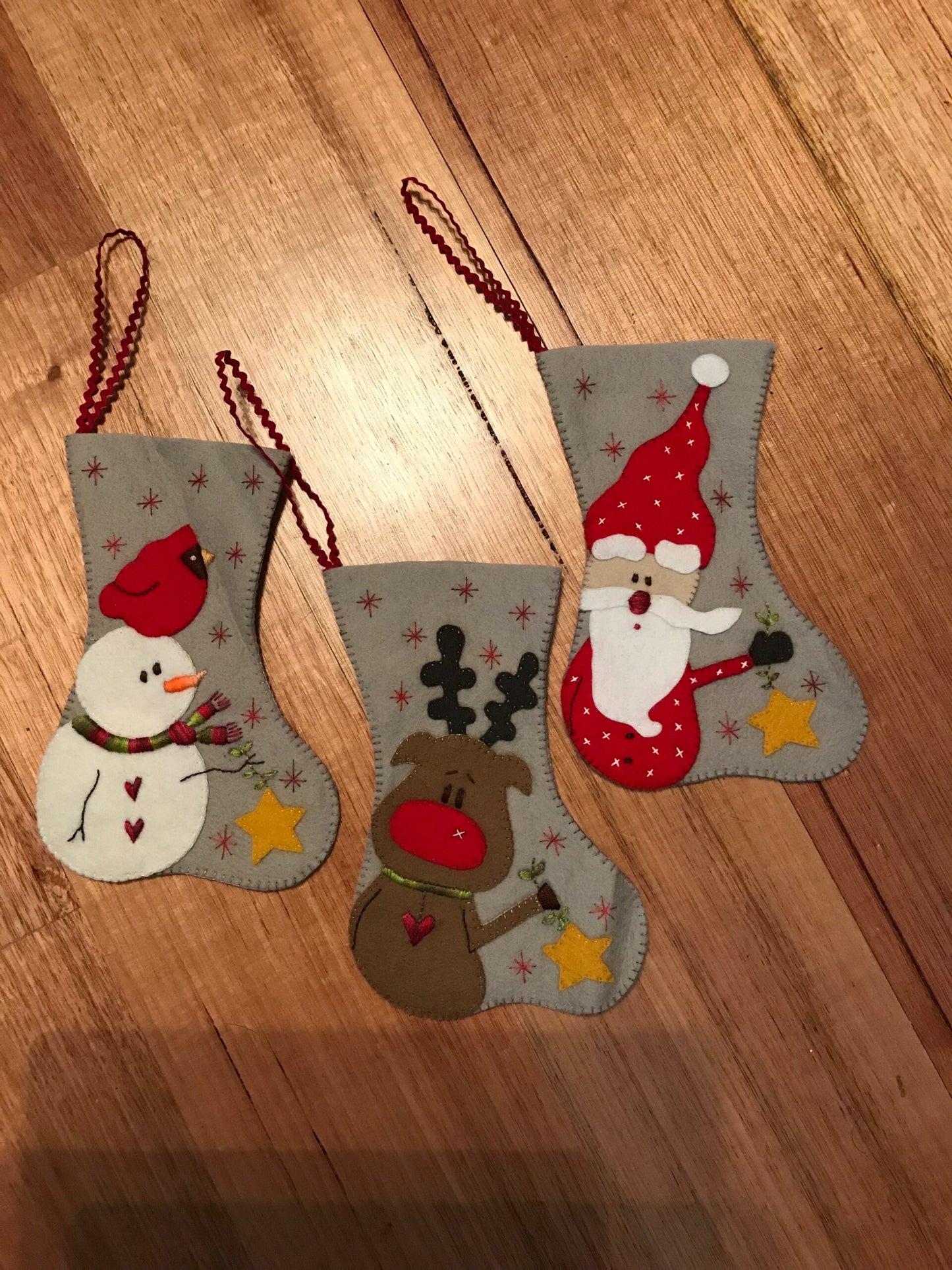 Santa’s Stockings with wool felt