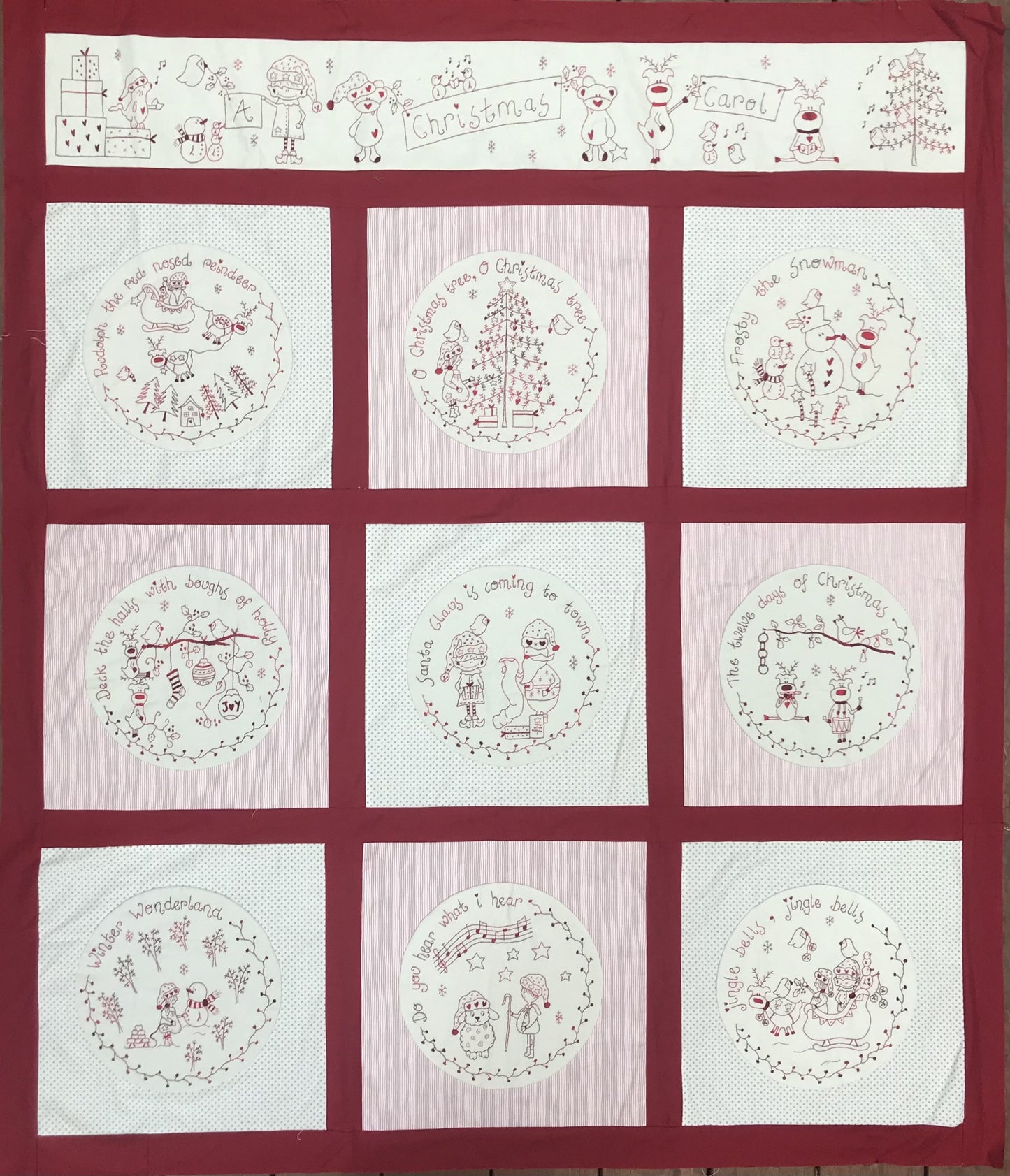 A Christmas Carol pattern linen, threads and fabrics