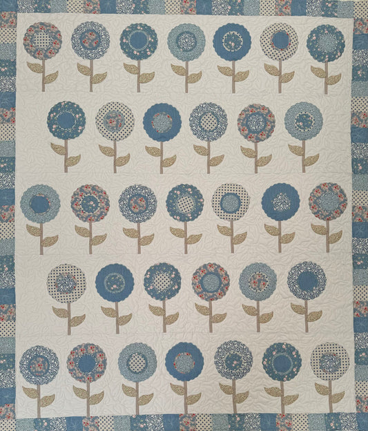 Field of Blue pattern and fabric kit
