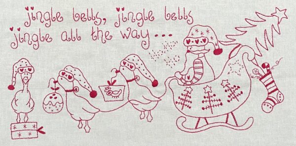 Jingle all the Way pattern and print on linen