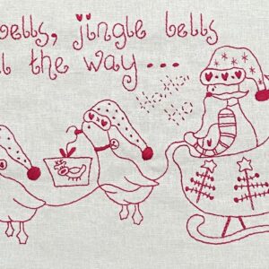 Jingle all the Way pattern and print on linen