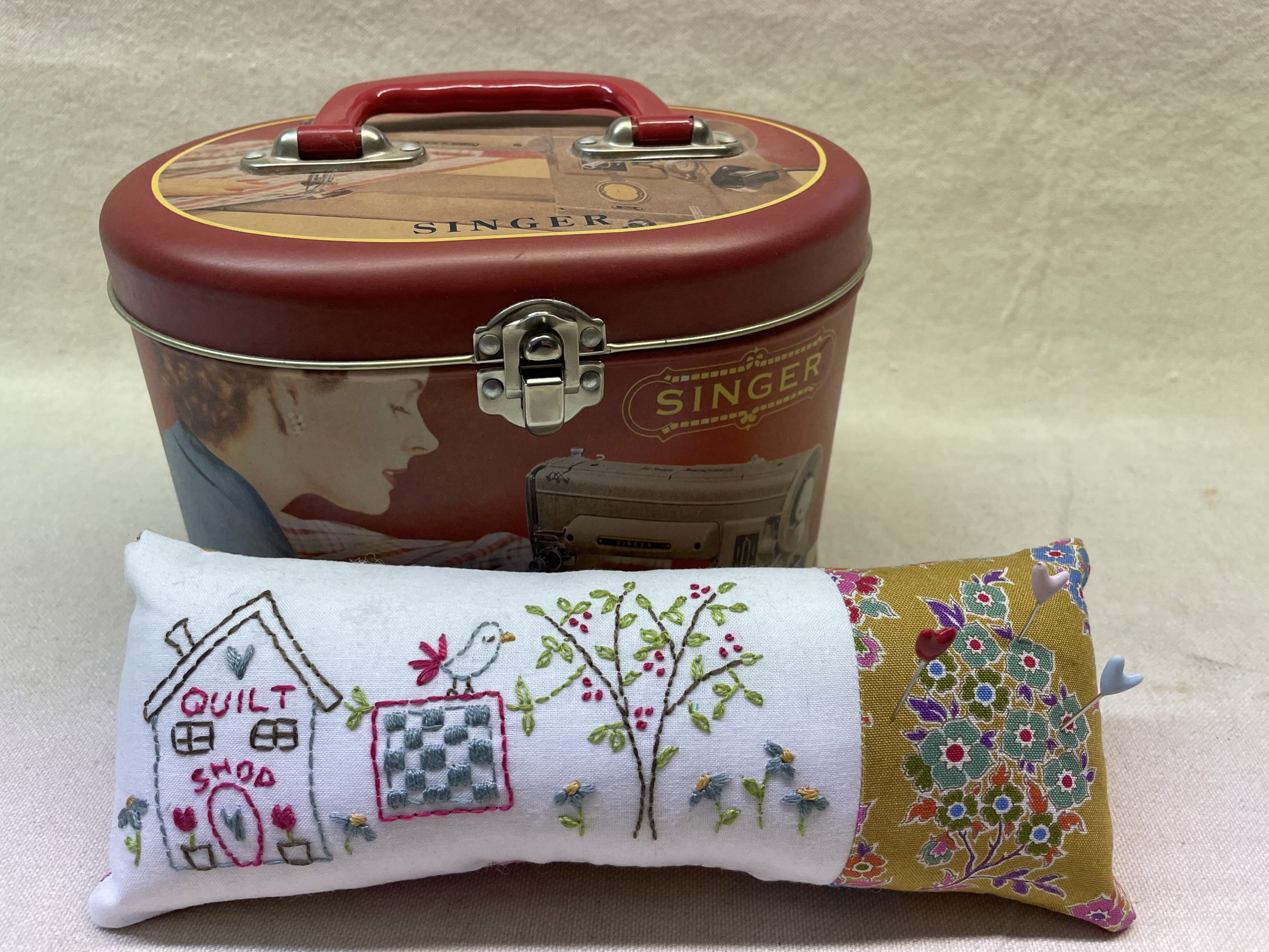The Little Quilt Shop pincushion and fabric