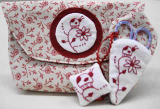 Little ladybug sewing pouch, scissor keep and charm