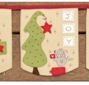 Santas Bunting pattern, Wool felt and webbing